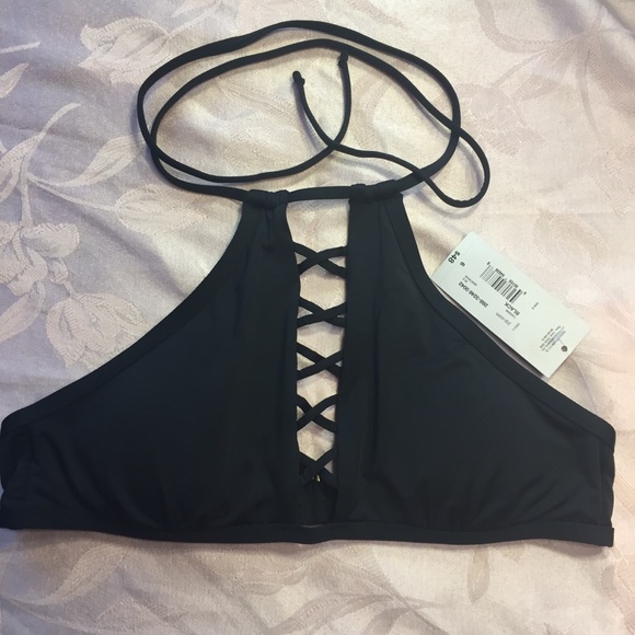 a.n.a Other - A.N.A. Black bikini top high-neck criss-cross 6